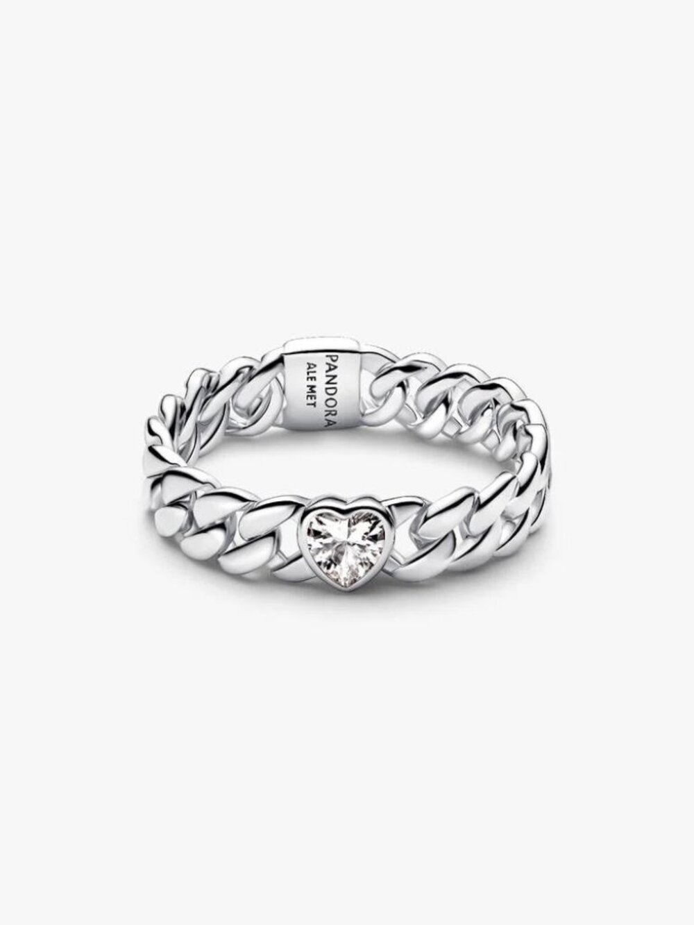 Pandora Heart Cuban Chain Ring